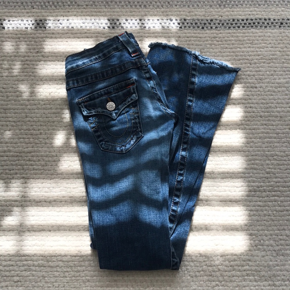 True Religion distressed flare jean 25 - Picture 2 of 13